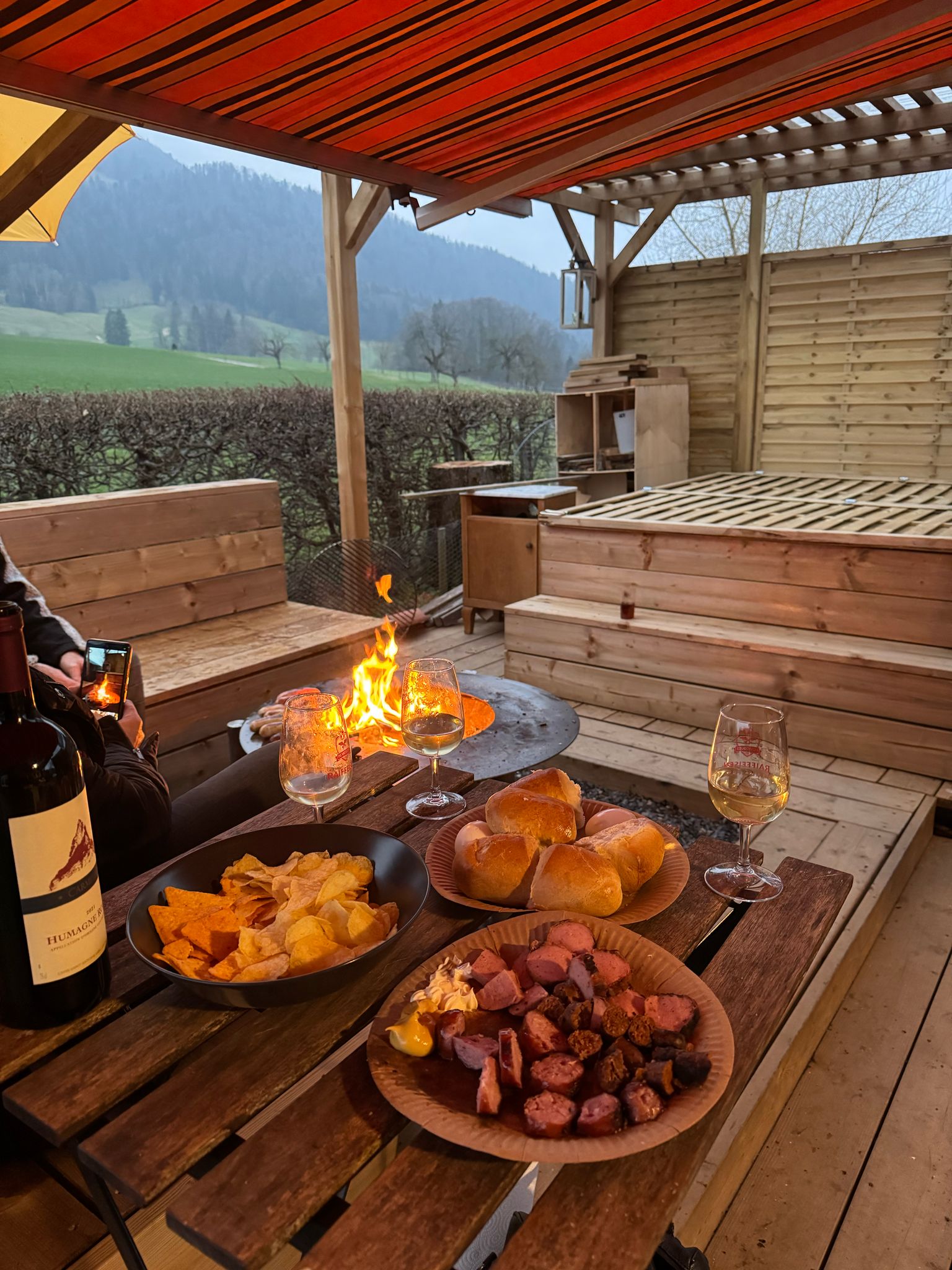 Terrasse avec brasero